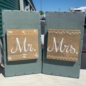 Mr. & Mrs. burlap wall decor